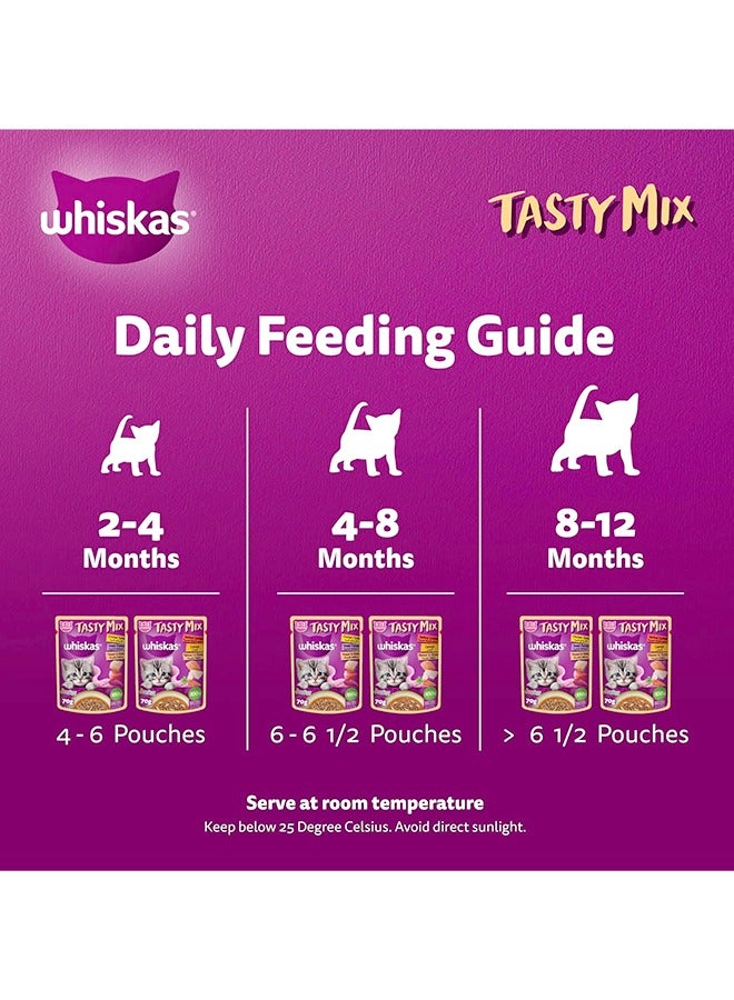 ويسكاس مجموعة طعام القطط الرطب Tasty Mix Land And Sea في مرق اللحم - 70 غرام (عبوة من 12 قطعة) - Image 4